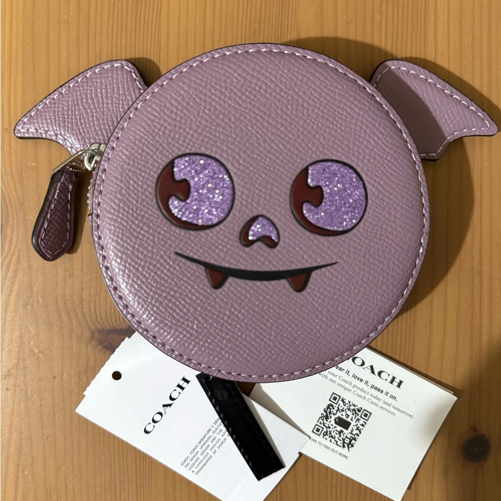 👻 Coach Coin Case With Halloween Bat